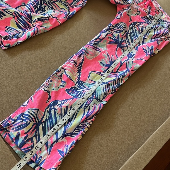 LILLY PULITZER Linen Galley Pants - Tiki Pink Cabana Crazed - 6 - Picture 7 of 13